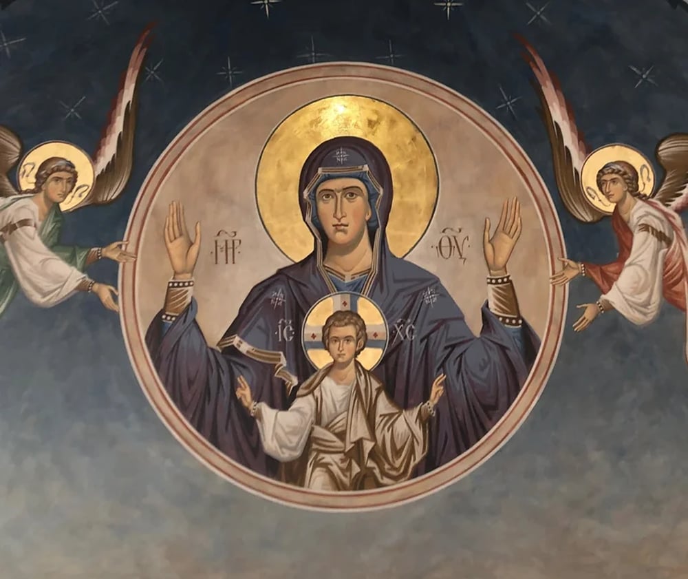Affresco della Santissima Madre di Dio nella chiesa di Melide